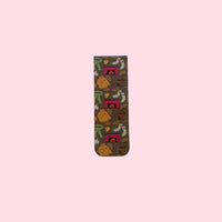 Magnetic Bookmark with fall illustration pattern on a pink background