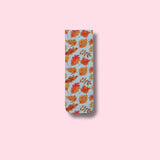 Magnetic Bookmark with autumn leaves pattern on a pink background