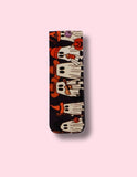 Magnetic Bookmark with a colorful ghost pattern on a pink background