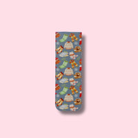 bookmark with cozy weather design on a pink background