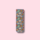 bookmark with cozy weather design on a pink background